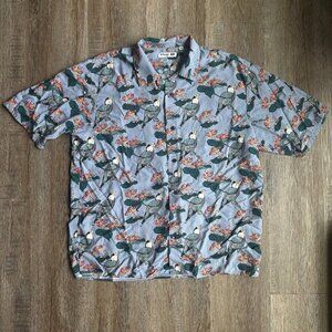 Uniqlo Open Collar Button Up Short Sleeve Shirt Medium